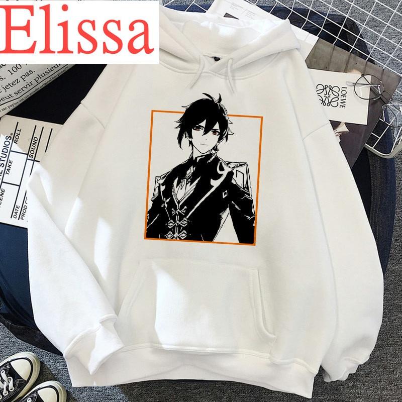 Genshin Impact Áo Hoodie Unisex In Họa Tiết Hoạt Hình Kawaii Mùa Đông Ấm Áp Đơn Giản Vui Nhộn Cho Nam Nữ