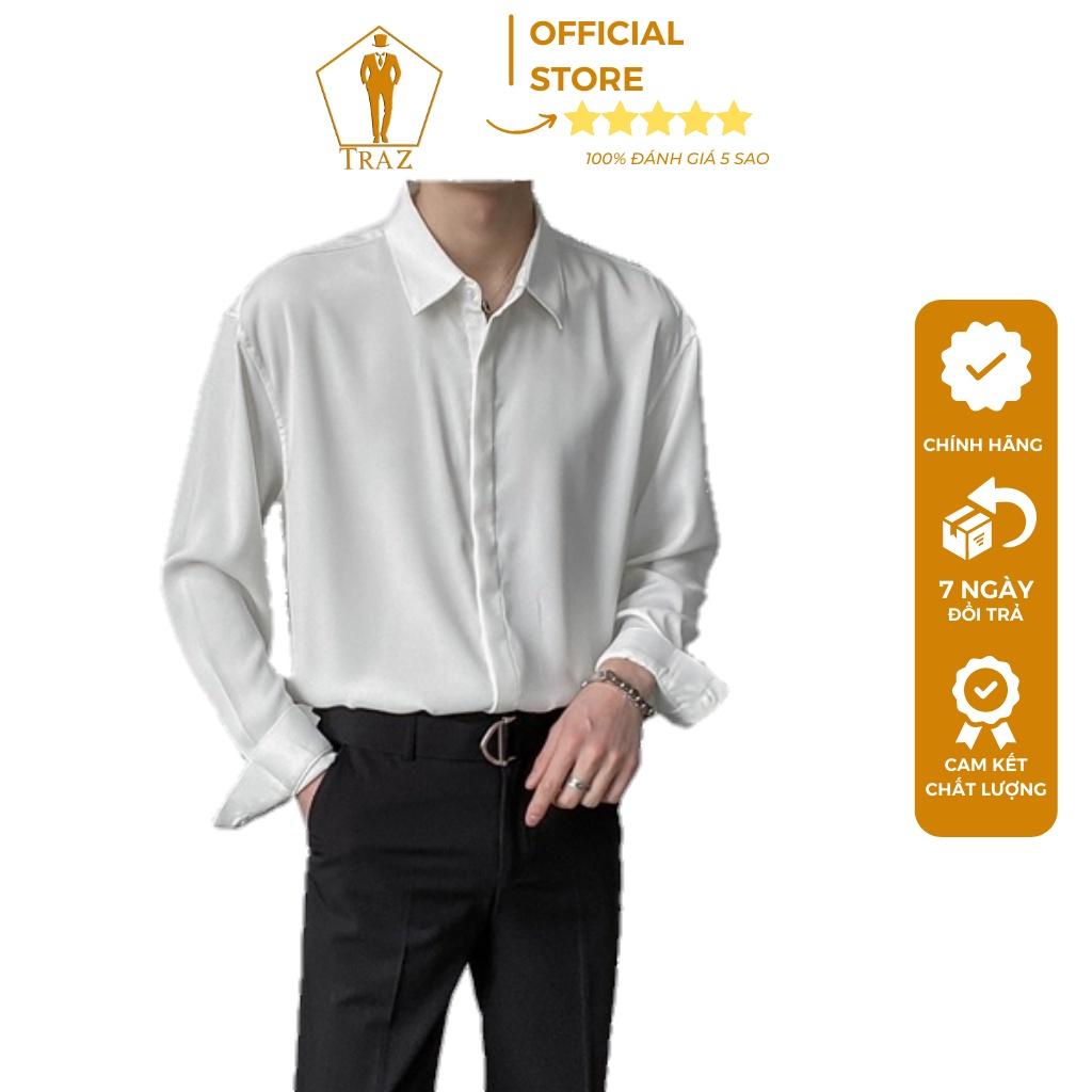 Áo Sơ Mi Nam Nữ TRAZ Phom Rộng Suông Dài Tay Màu Xanh Lá, Hồng Lụa Unisex Basic Sinh Viên Mịn Mát