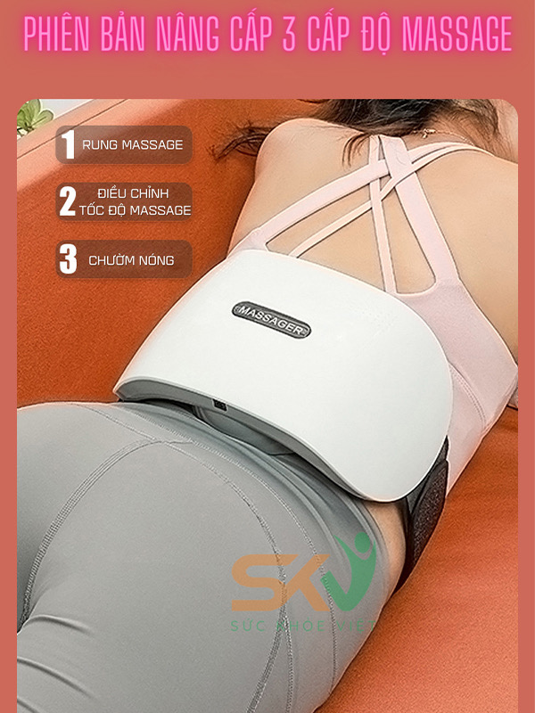 Máy massage bụng đa năng SKV-TQ109, tích hợp đá nóng himalaya giúp tan mỡ bụng, chân đùi, sử dụng an toàn cho da