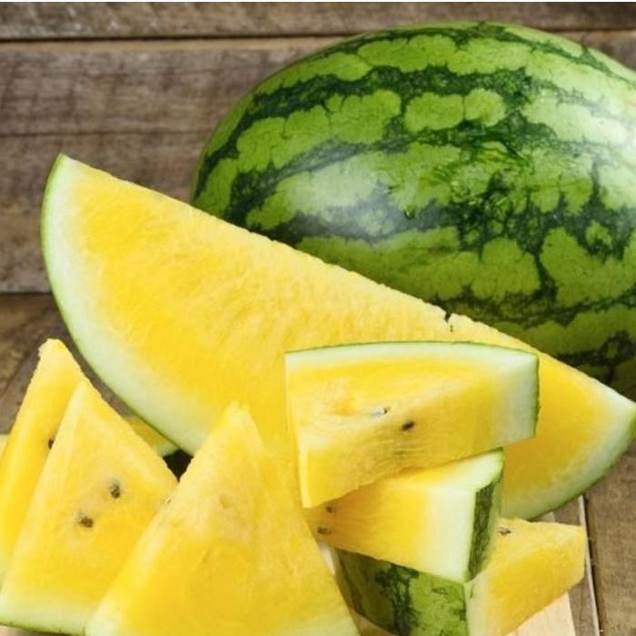Combo 5 gói hạt giống dưa hấu ruột vàng -gói 10 hạt-tặng kèm 1 gói phân bón