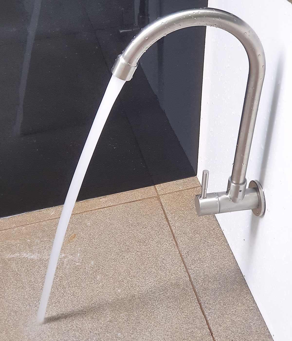 Vòi rửa chén lạnh âm tường Inox SUS 304 Eurolife EL-RC08