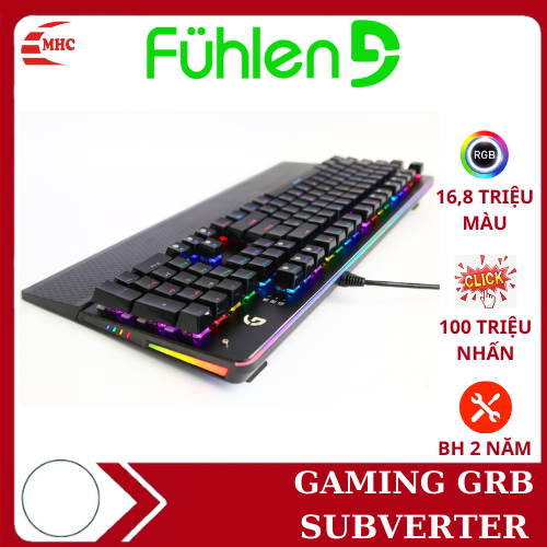 Bộ Phím Chuột Gaming FUHLEN LED RGB 16.8 triệu màu, Blue switch DPI 5000-Hàng chính hãng