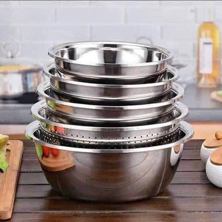 SET 5 CHẬU RỔ INOX