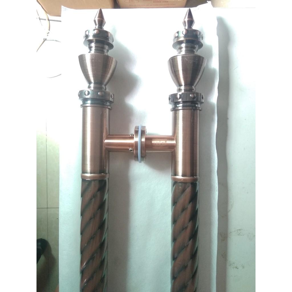 TAY KÉO CỬA MÀU NÂU ĐỒNG 75CM TÂM LỖ 40CM