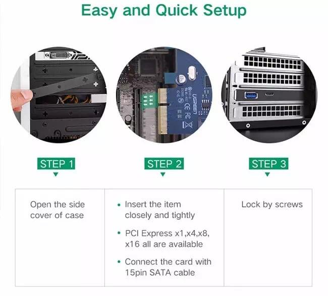 Ugreen UG30774US230TK Card PCI Express sang cổng USB 3.0 + TYPE C 3.1 Cao Cấp - HÀNG CHÍNH HÃNG