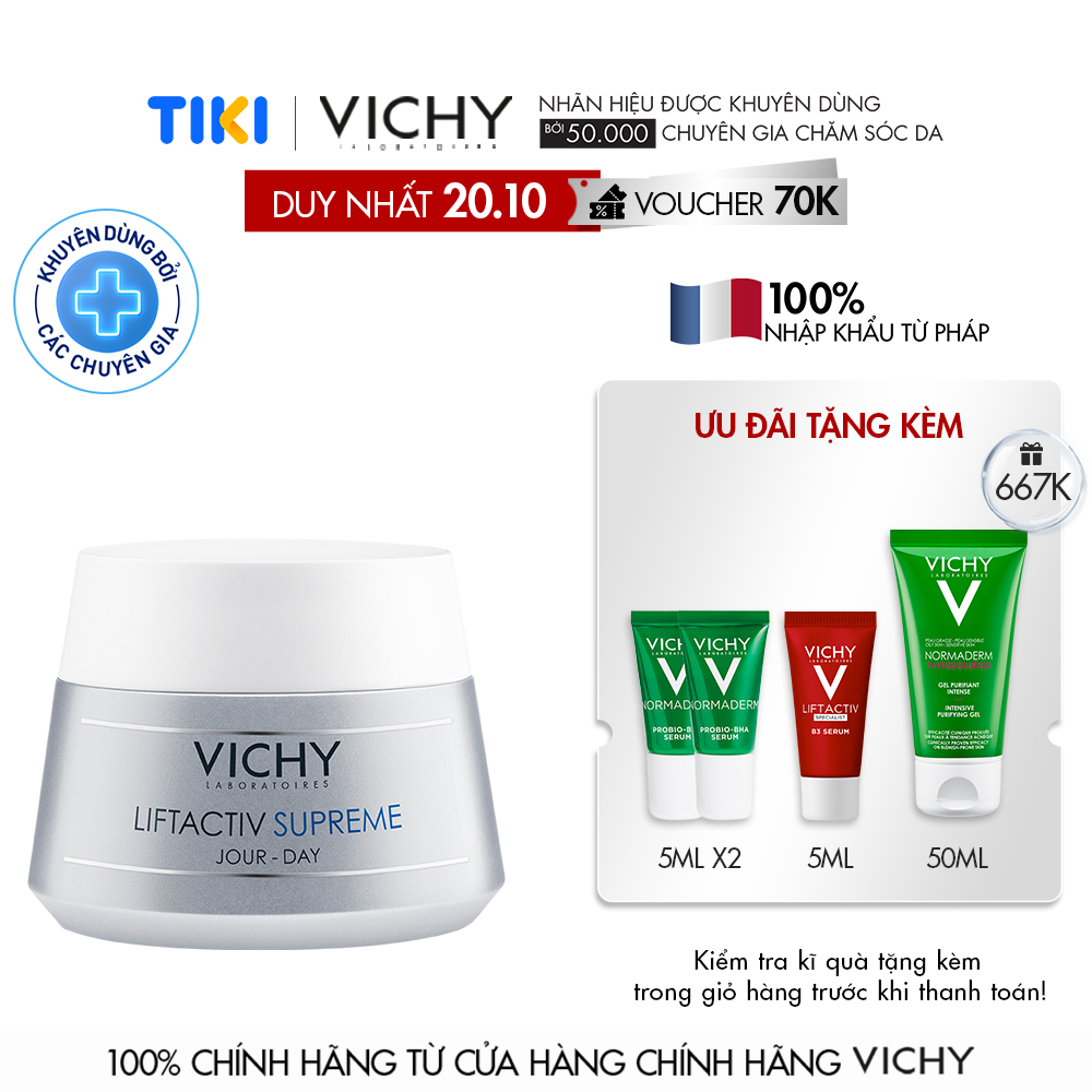 Kem Dưỡng Chống Nhăn Và Săn Chắc Da Ban Ngày Vichy Liftactiv Supreme - 100679444 (50ml)