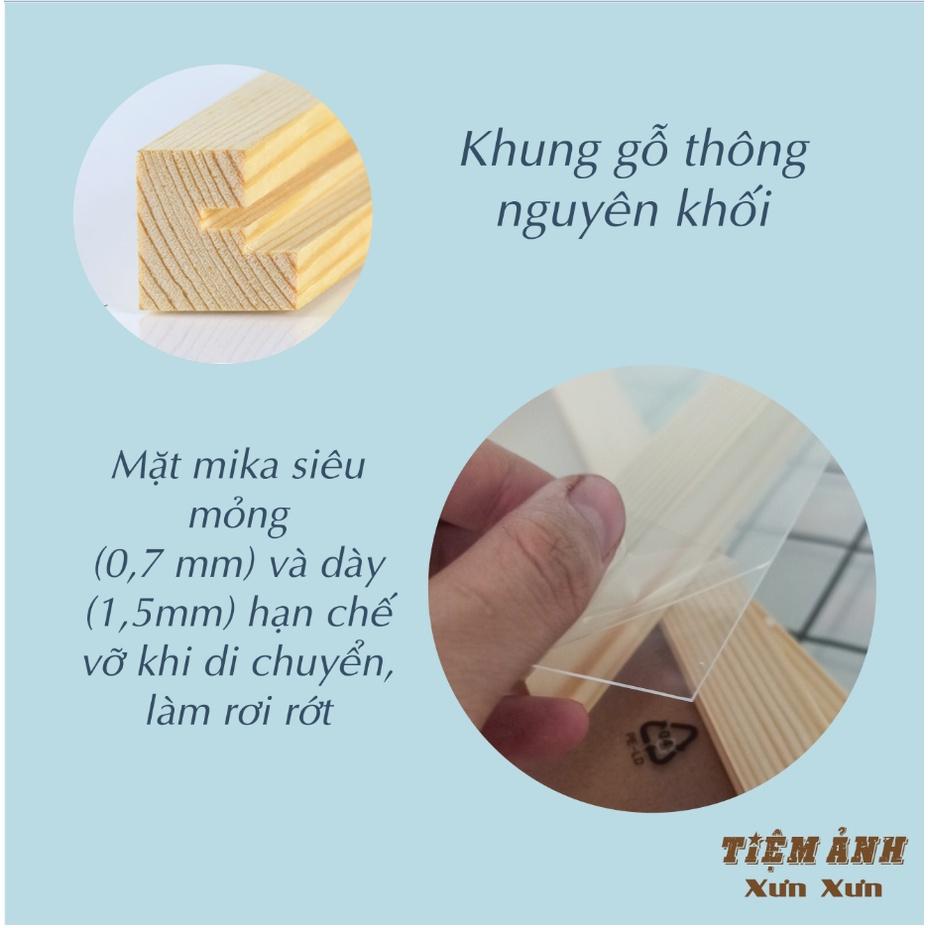 Khung ảnh để bàn, treo tường gỗ thông 13x18 cm gỗ thông nguyên khối