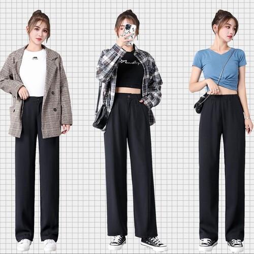 Quần tây nữ ống suông lưng cao công sở giá rẻ
