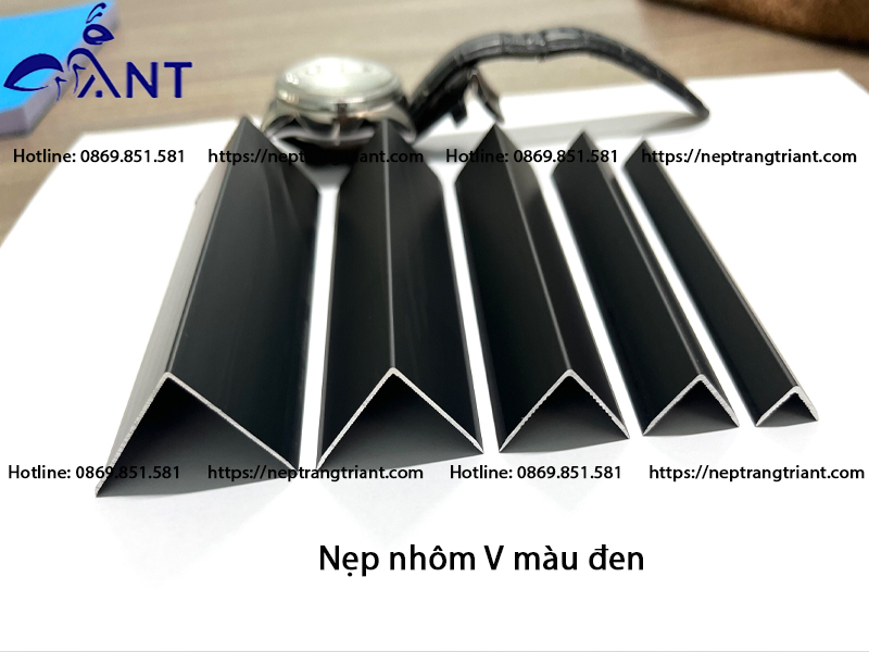 Nẹp nhôm V30 màu Đen, nẹp nhôm cầu thang, nẹp nhôm chữ V, 1 thanh dài 2m5