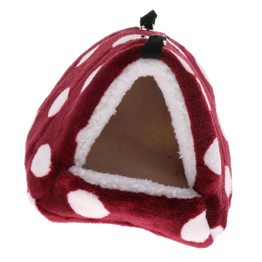 Guinea Pig House Hammock Bed Hanging Chinchilla Hideout Hut Pet Supplies Red