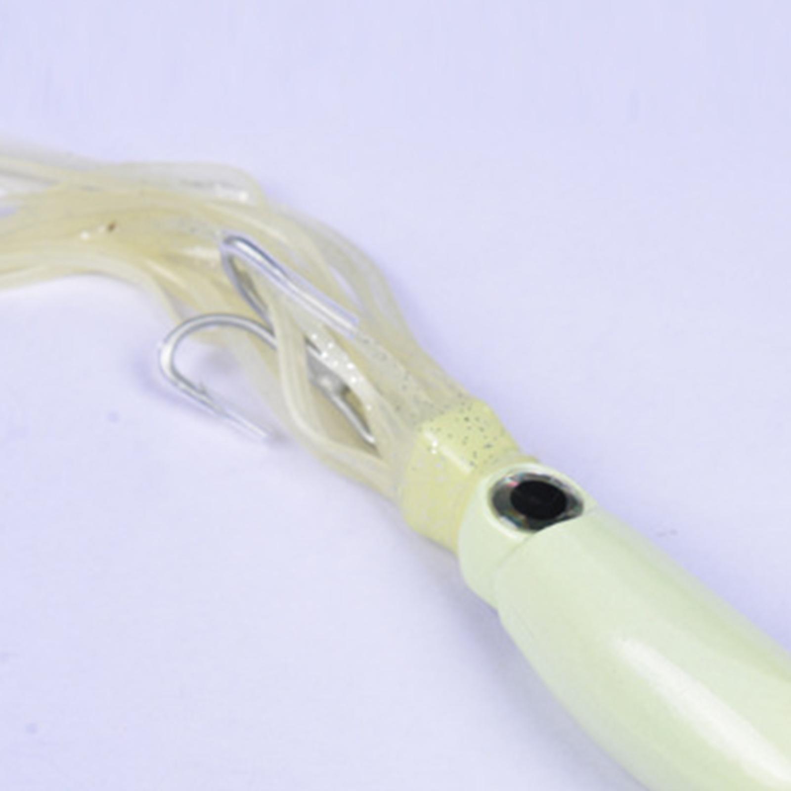 Lifelike Luminous Squid Skirt Bait Trolling 22cm Swimming Lure Octopus Fishing Lures Glow for Dolphin Marlin Trout Bass Saltwater Freshwater