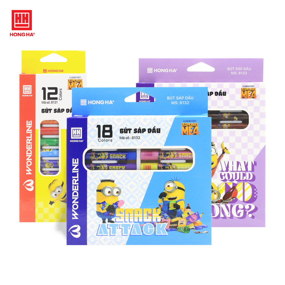 Sáp dầu Hồng Hà Minions 12/18/24 màu - 8131/8132/8133