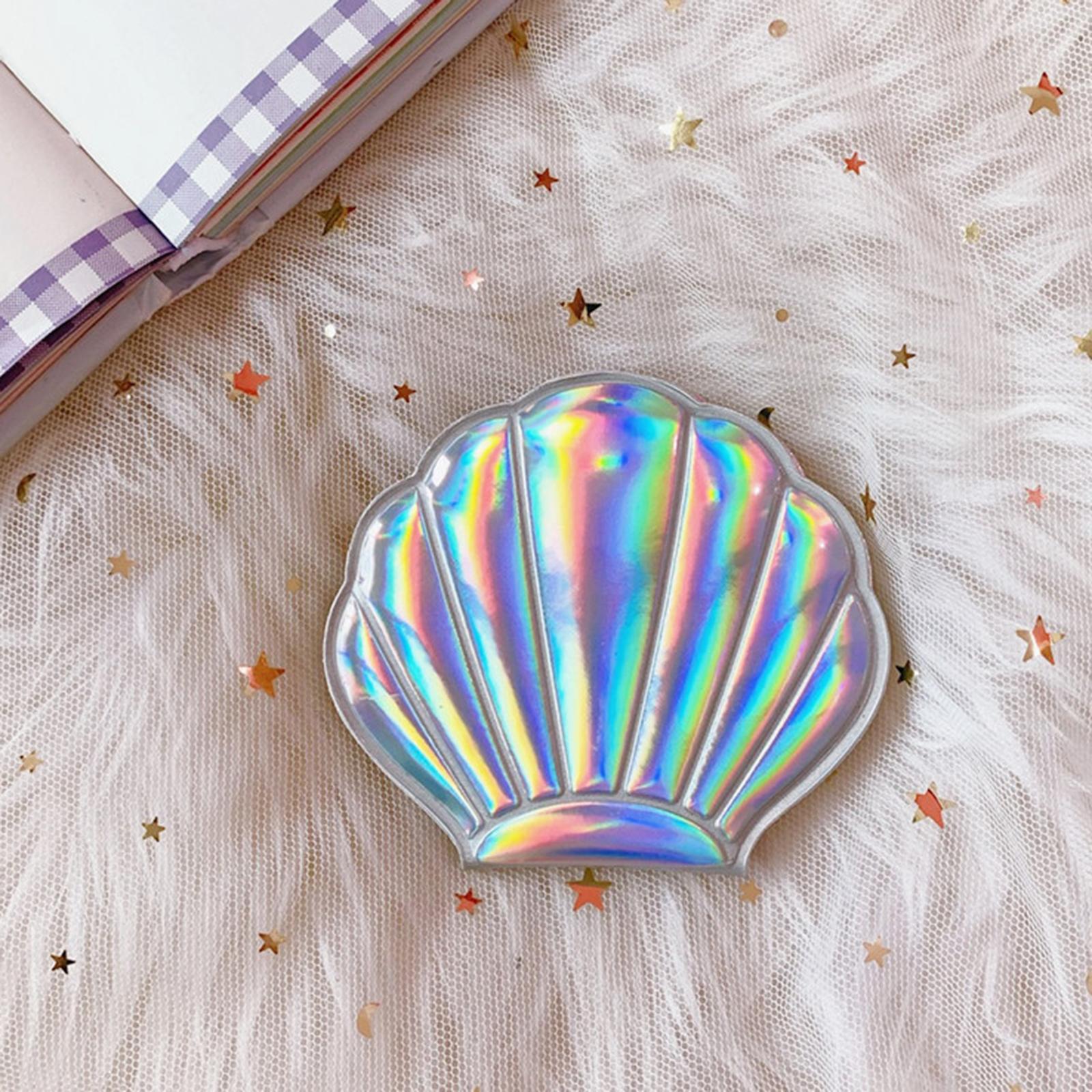 Makeup Mirror Cosmetic Double-Sided Shell Shape Handheld Mirror for Teen Girls Woman