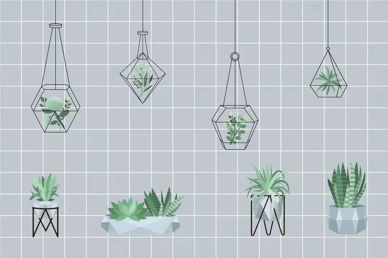 Cuộn 3 MÉT Decal giấy dán bếp tráng nhôm cách nhiệt khổ 60cm MẪU Ô VUÔNG CÂY TREO XÁM