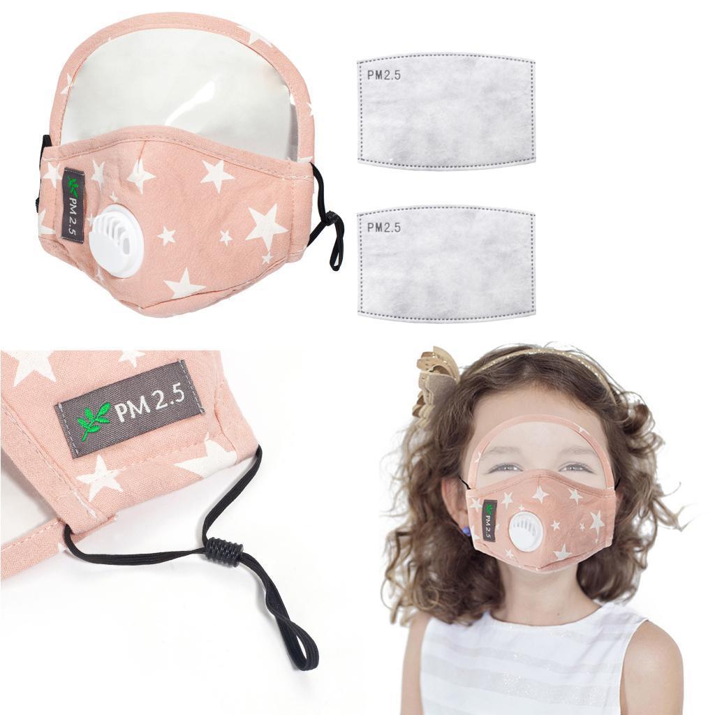 Kids Cotton Mouth Cover Face Masks With PM2.5 Filters & Eye