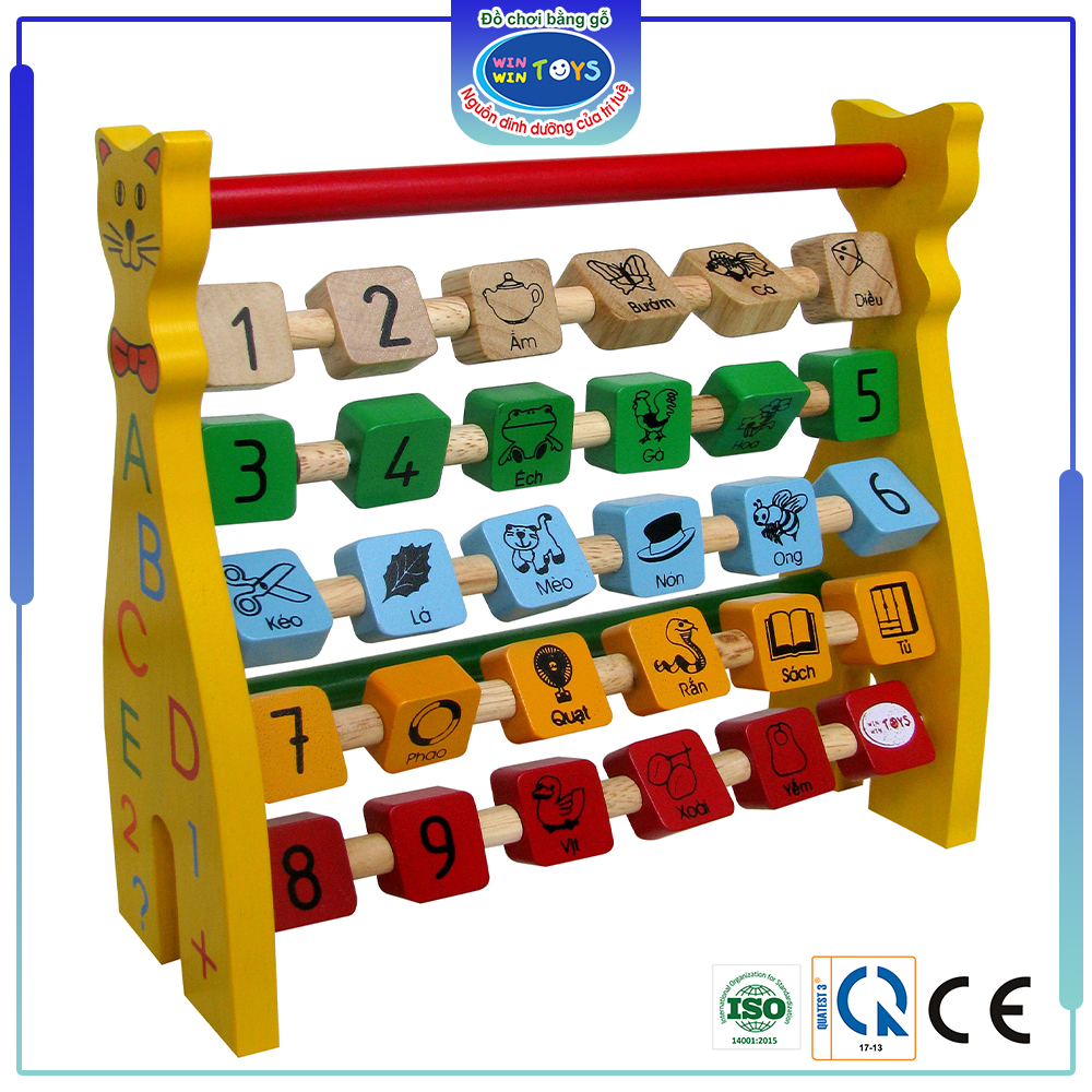 Đồ chơi gỗ Chú mèo ABC | Winwintoys 63312 | Phát triển trí não và tư duy logic | Đạt tiêu chuẩn CE và TCVN