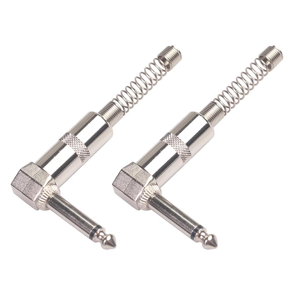 2 Pack 6.35mm 14inch Mono DIY   Connector Micophone Audio Instruments