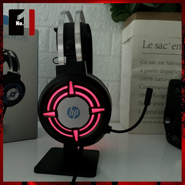 Tai Nghe Nhạc Headphone Gaming Chụp Tai Có Dây HP H120G Led RGB Tai Nghe Game Thủ Có Mic Máy Vi Tính Laptop Pc