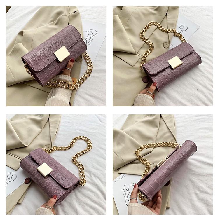 High-Grade Underarm Bag Women's Chain Shoulder Bag Simple All-Match French Stick Small Square Bag