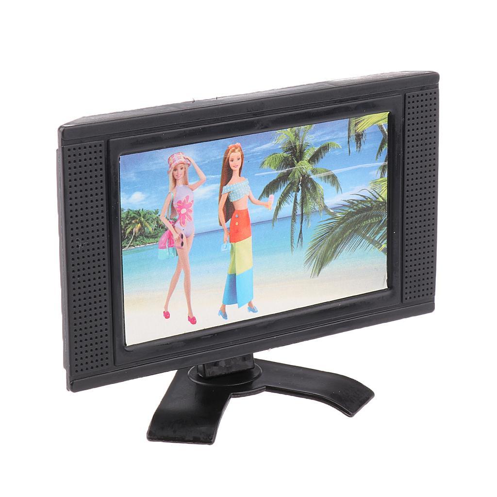 Dollhouse 3 3/8 Inch LCD TV - Grey or Black for 12inch fashion Doll