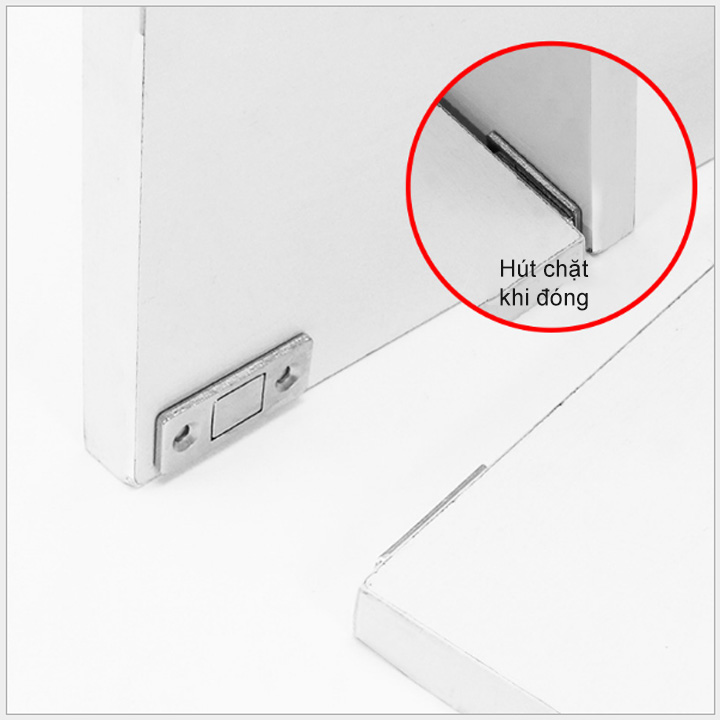 Bộ 2 chốt nam châm mini cho cửa tủ, ngăn kéo bàn, cửa trượt với nam châm lực hút mạnh có băng dính 2 mặt và vít