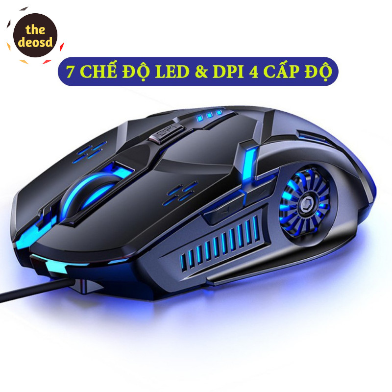 [ DPI Khủng 3200 - 7 Màu Đèn ] - Chuột Máy Tính Game Thủ LED Nhiều Màu THE DEOSD DE07 - Tặng 1 Thẻ Quà Tặng THE DEOSD