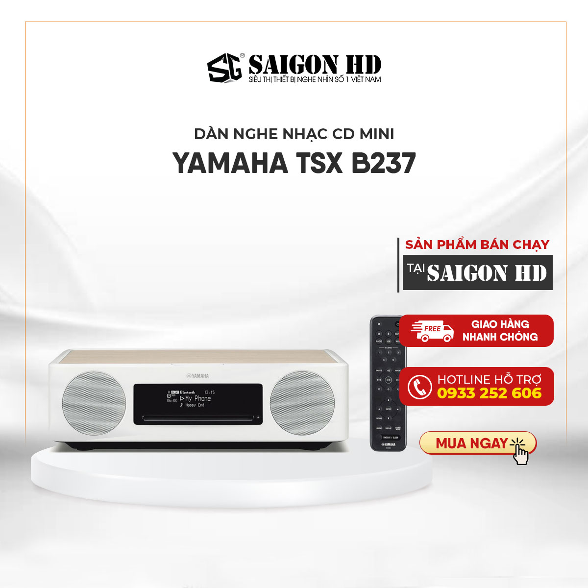 Dàn âm thanh nghe nhạc CD mini YAMAHA TSX B237 - Hàng chính hãng, giá tốt