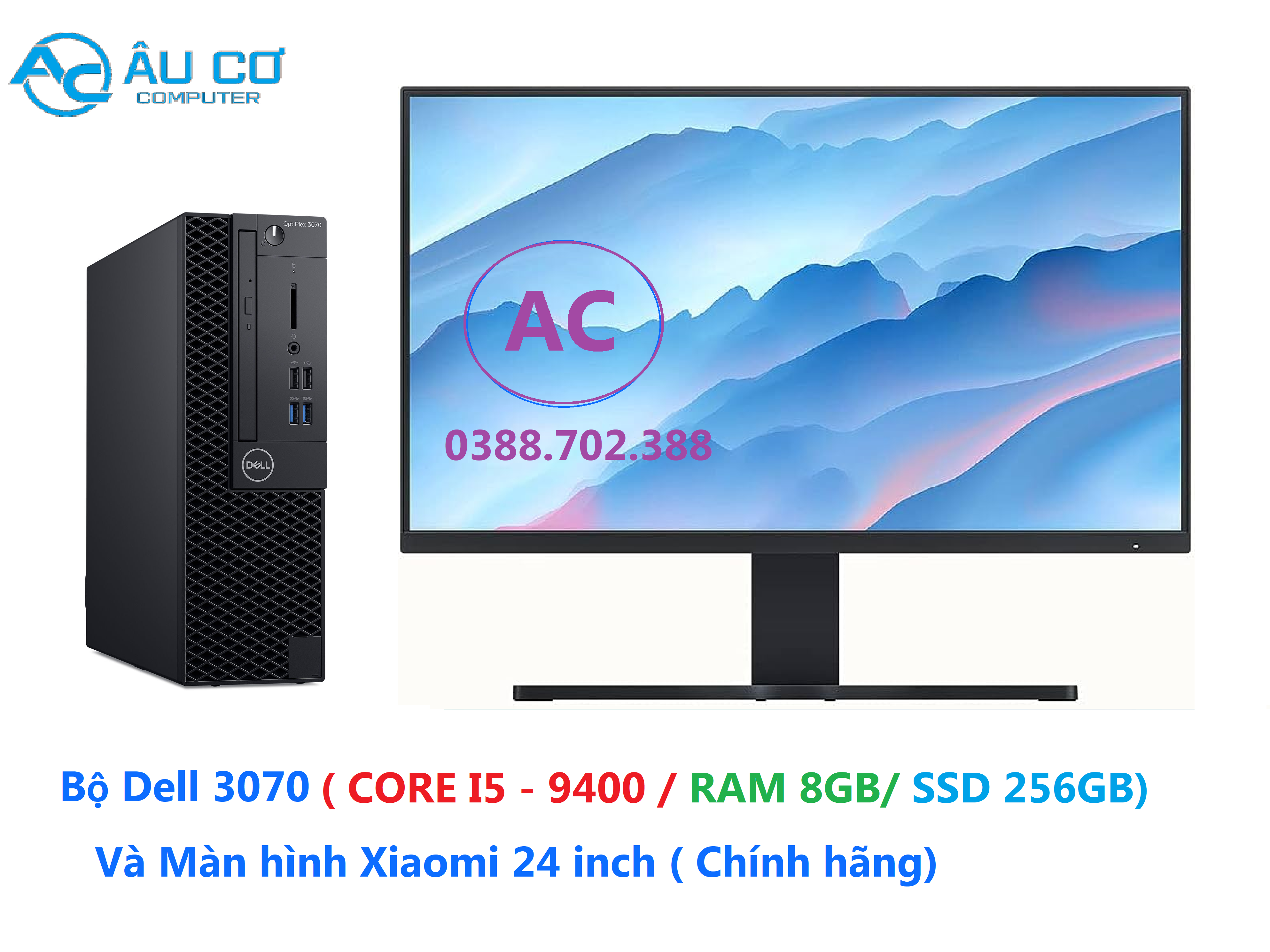 BỘ MÁY TÍNH DELL OPTIPLEX 3070 SFF+ MÀN HÌNH 24 inch - Hàng chính hãng