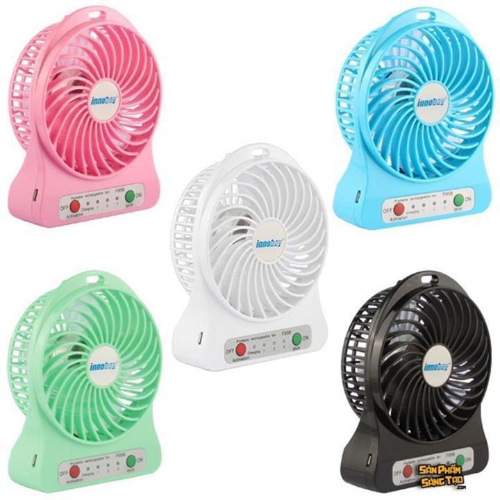 Combo 2 Quạt Mini 3 Tốc Độ Có Đèn Loại Tốt (Có Pin sạc và Cáp sạc)