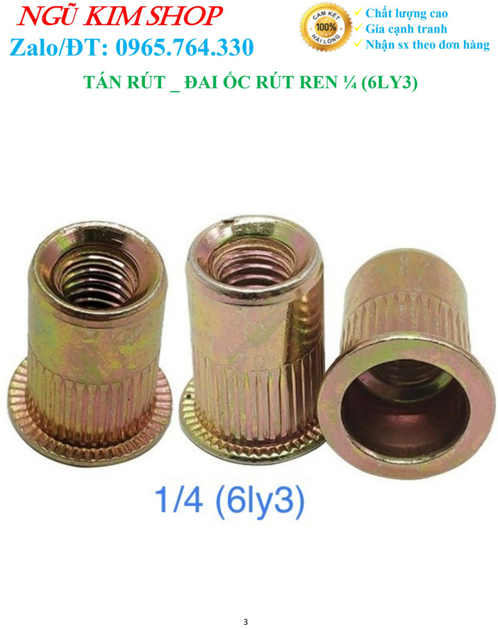 TÁN RÚT _ ĐAI ỐC RÚT REN 1/4 (6ly3)