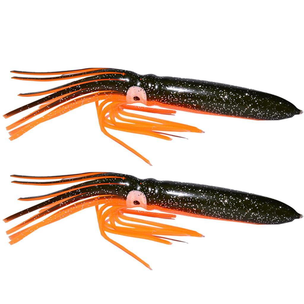 2PCS Fishing Lures Octopus Squid Skirt Bait Trolling Soft Lure Set, 18cm, 15g, Available in 4 Colors