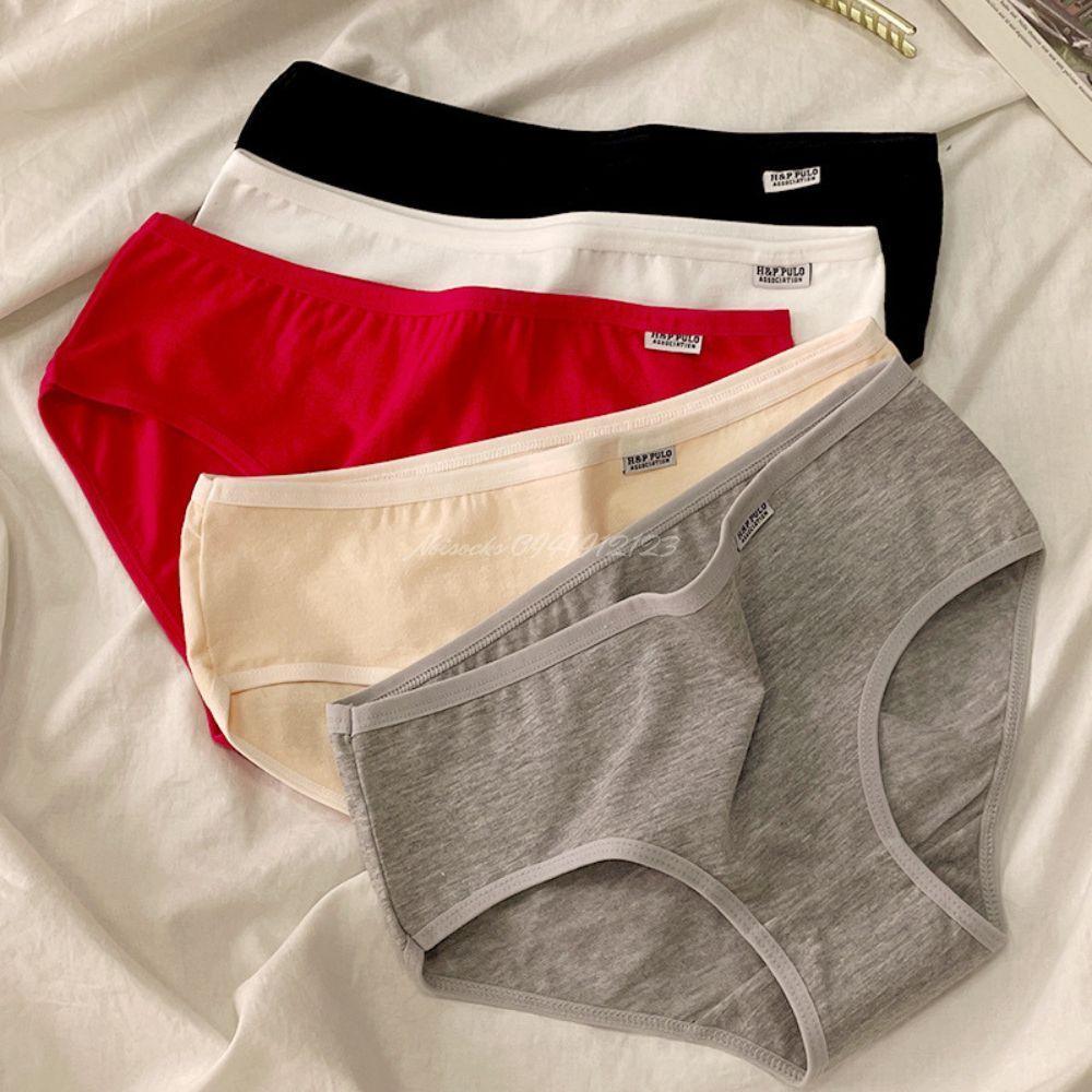 Quần lót nữ cotton H&amp;PPulo hàng Xuất, có 9 màu để chọn, mềm mại, thấm hút mồ hôi, thoáng mát Women Trắng - Hồng