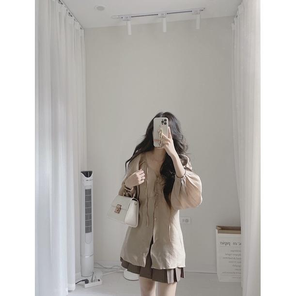 Áo sơ mi kiểu dây trước