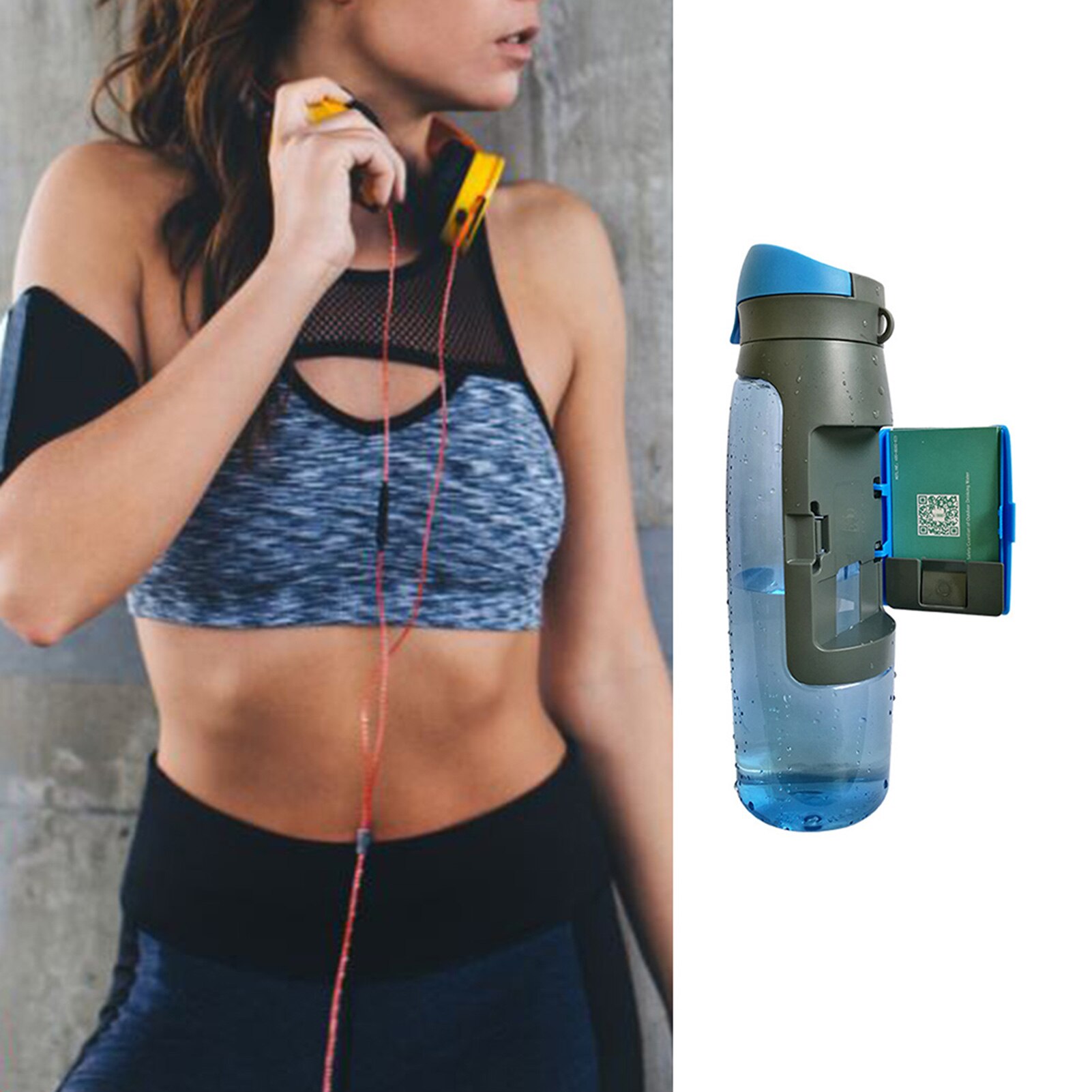 Bình nước thể thao 750ml có khay đựng thẻ MountCard