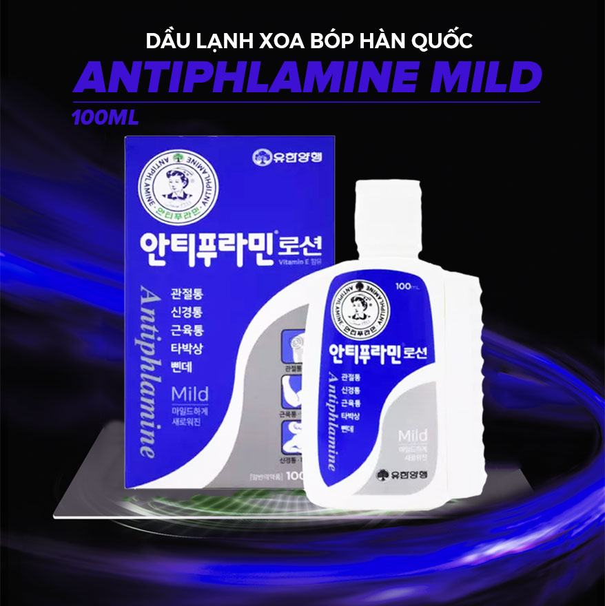 Bộ 2 Chai Dầu Lạnh Xoa Bóp Massage Hàn Quốc Antiphlamine Mild - Đau nhức cơ thể - Chai 100ml