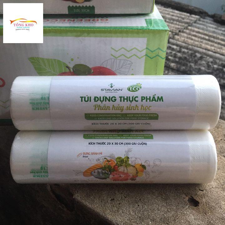 Túi đựng thực phẩm, túi đựng thực phẩm tự huỷ sinh học cuộn 100 túi 15*25cm, 17*28cm, 20*30cm, 25*35cm, 30*40cm