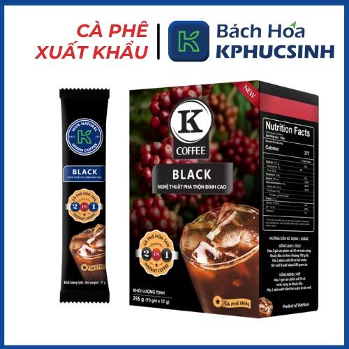 Combo 100 stick cà phê đen hòa tan Black 2in1 thương hiệu K-Coffee (17g/stick)