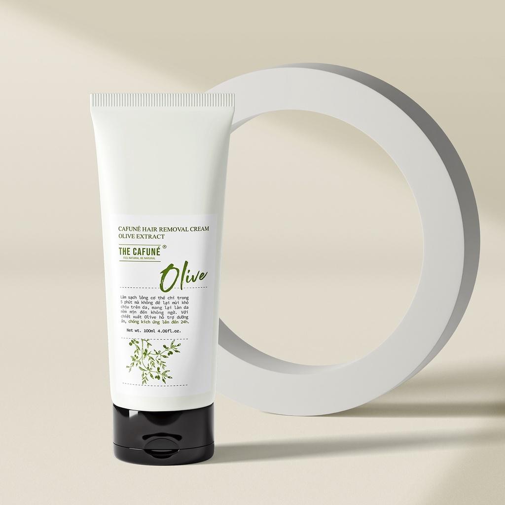 Kem Tẩy Lông Cafuné Chiết Xuất Olive an toàn cho bikini, chân, tay, nách, bụng, ngực 100ml