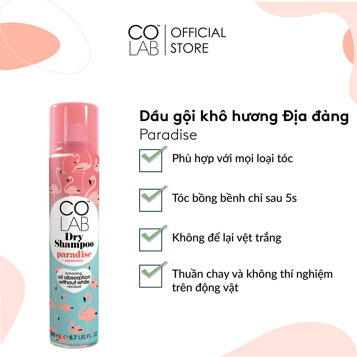 Dầu gội khô COLAB hương Paradise 200ml