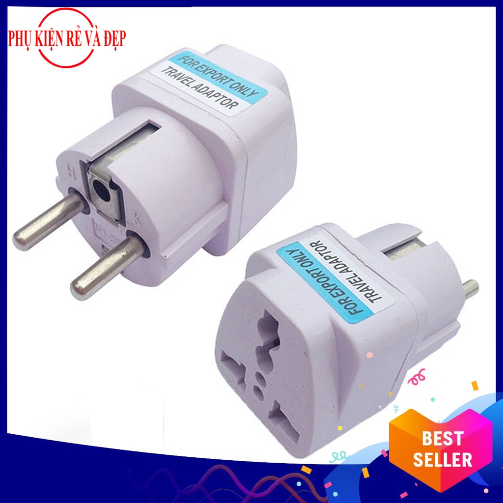 Ổ cắm điện 2 chấu thành 3 chấu - Bộ Chuyển Đổi Ổ Cắm 2 Chấu Thành 3 Chấu - Hàng chính hãng