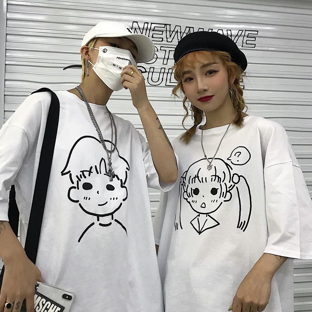 Áo thun tay lỡ 194SHOP vải coton dày dặn, co dãn, form rộng - Áo Đôi
