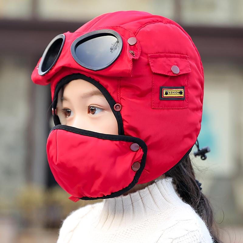 Năm 2021 Thời Trang Mùa Đông Máy Bay Ném Bom Nón Khẩu Trang Kính Chống Nước Hood Phi Công Nón Kính Tai Bảo Bảo Cho Trẻ Em Và Người Lớn Balo