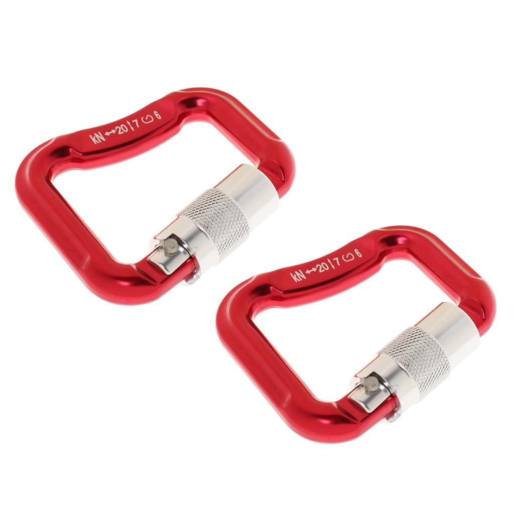 2 Pieces/Set 20KN Aluminum Alloy Paragliding Paraglider Caribiners - Red