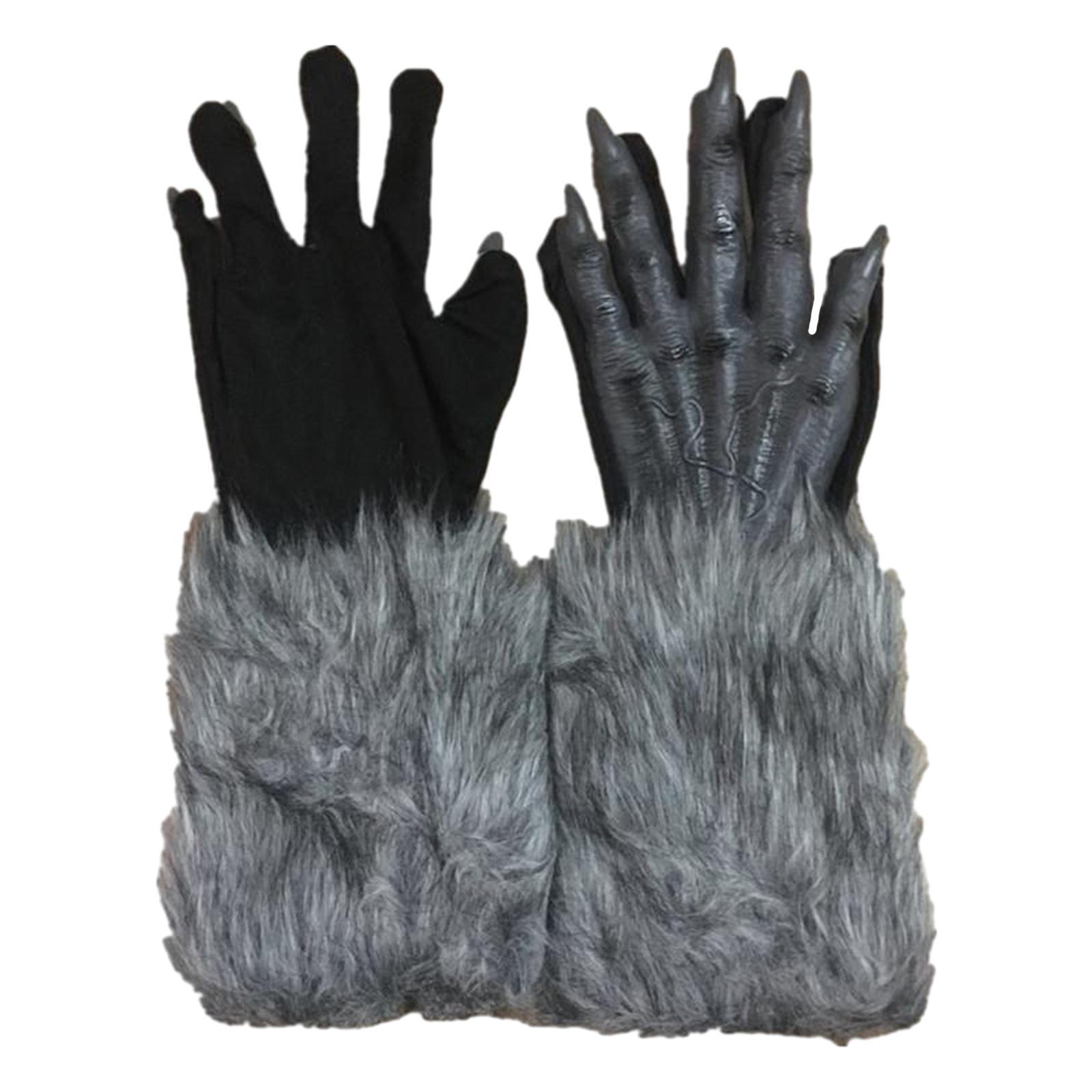 Halloween Werewolf Gloves Adult Dressing up for Photo Props Themed Party Bar