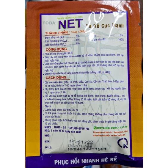 Phân bón NET Toba 25g. Ra rễ cực mạnh