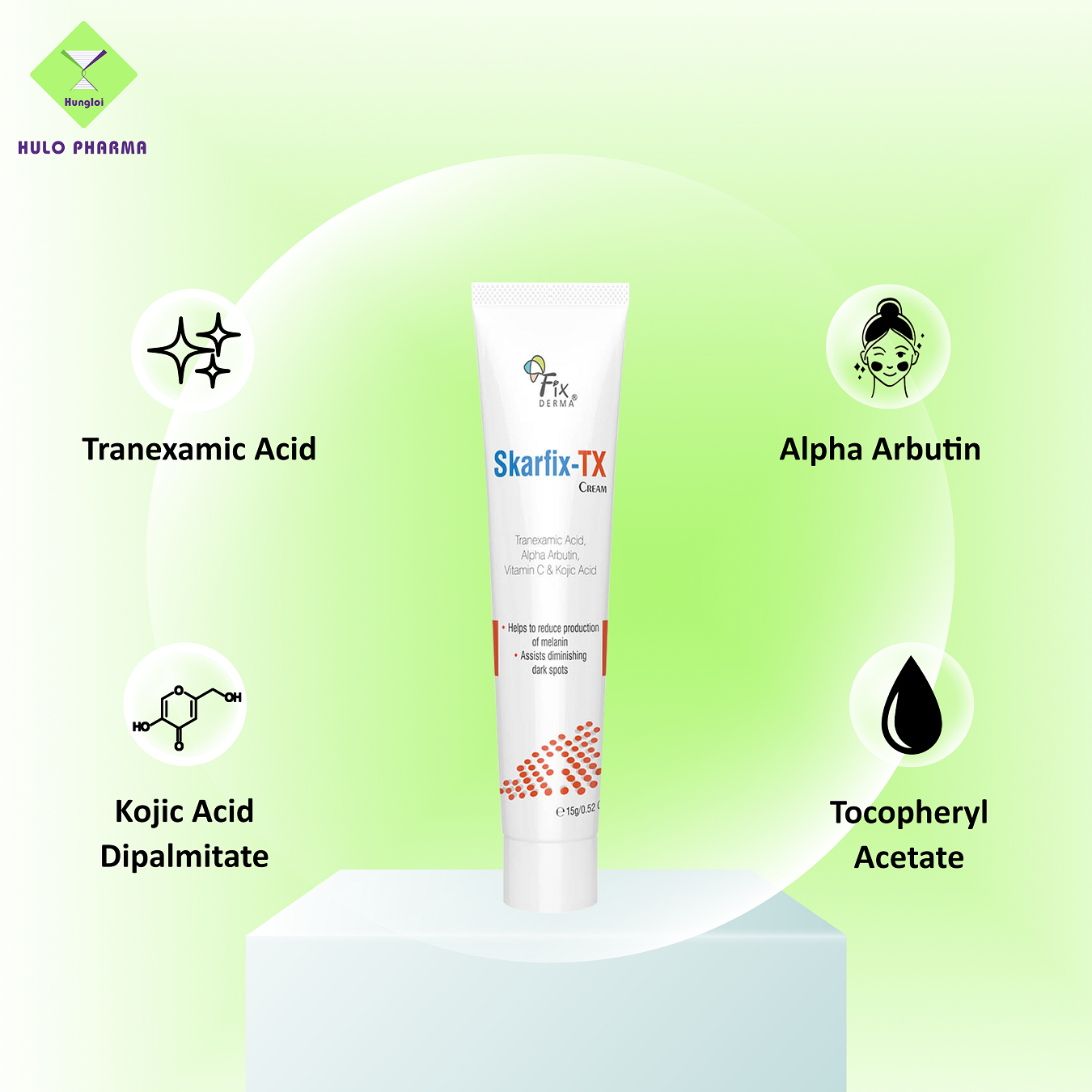 Kem Mờ Thâm Nám FIXDERMA Skarfix - TX Cream Giúp Sáng Da, Loại Bỏ Vết Thâm, Nám, Tàn Nhang, Sẹo, Làm Đều Màu Da 15g