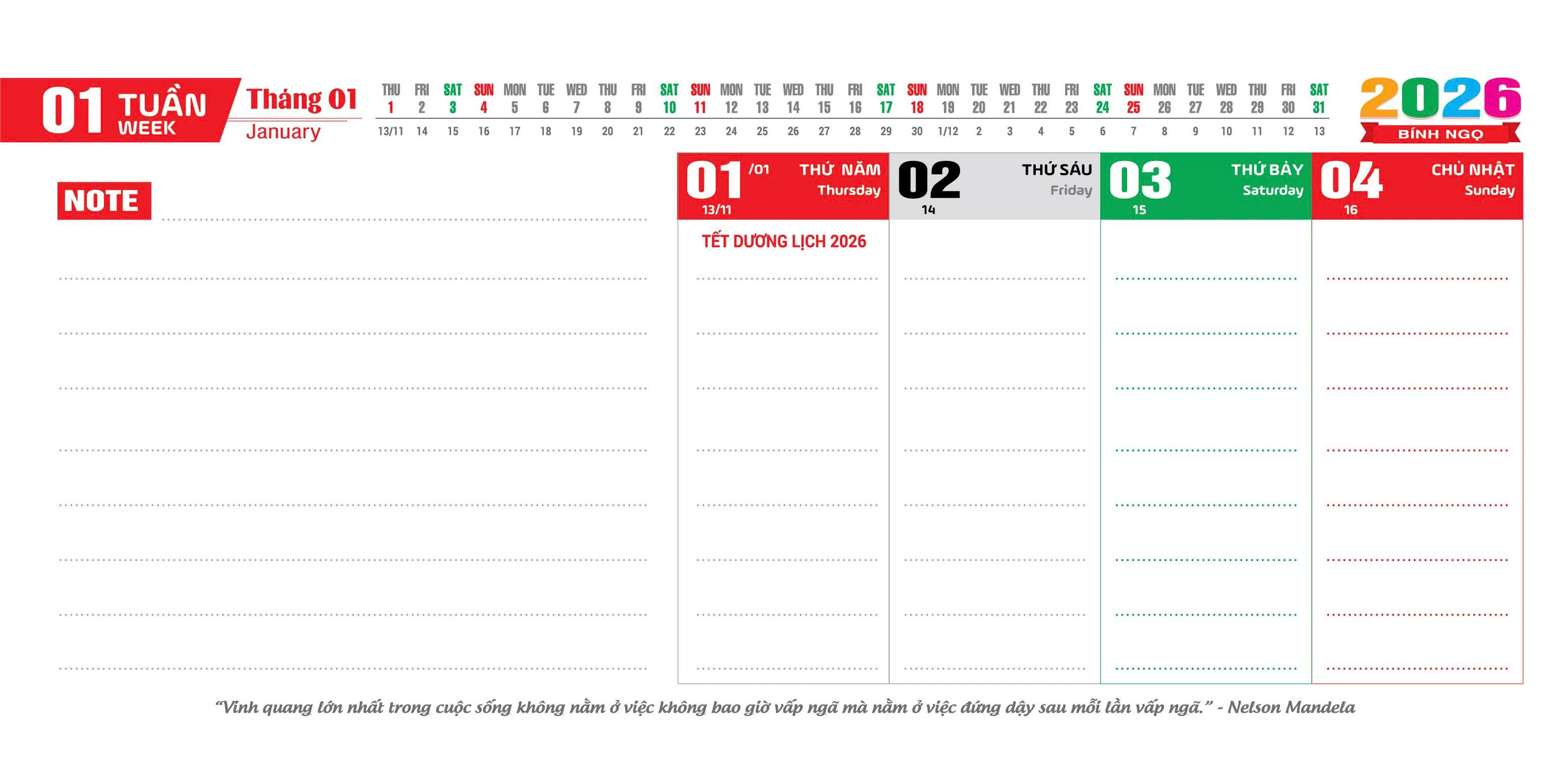 Lịch Bàn 53 Tuần Đế Nhựa Lò Xo Giữa 2026 - Chủ Đề Phong Thủy