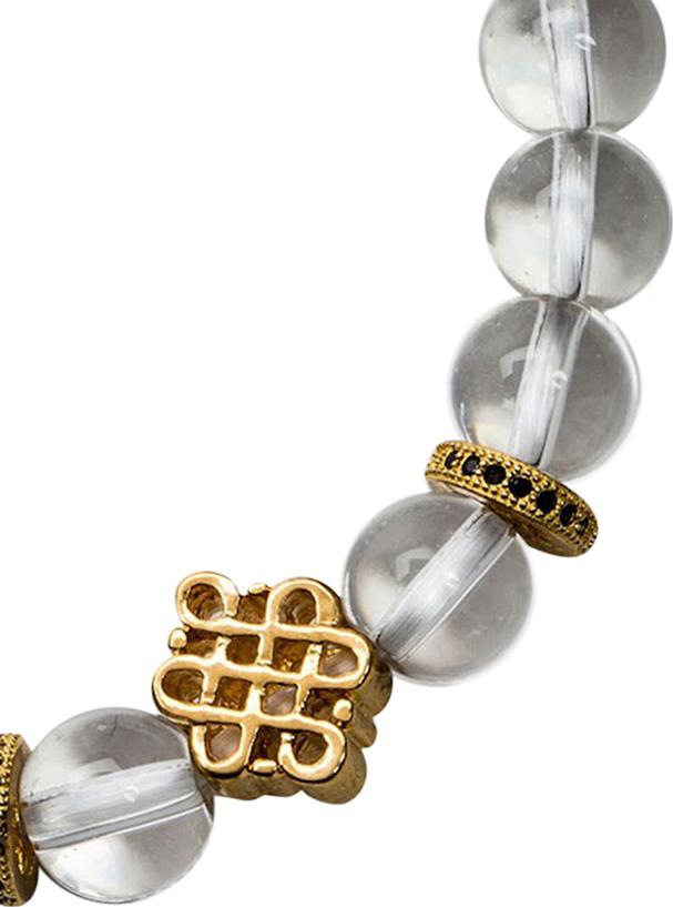 Vòng Tay Phong Thủy Nữ Đá Thạch Anh Trắng Phối Charm Si Mệnh Kim, Thủy Ngọc Quý Gemstones