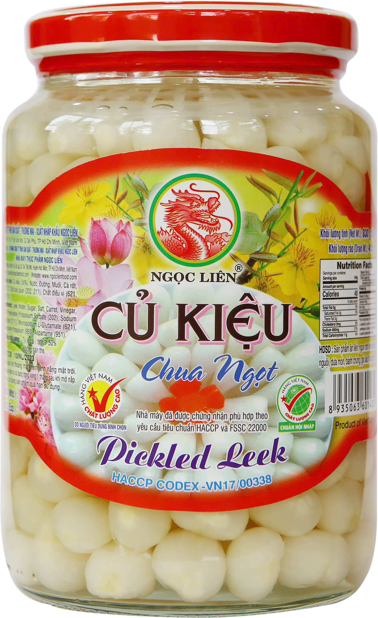 COMBO 1 HỦ CỦ KIỆU CHUA NGỌT 830G VÀ 1 HỦ DƯA MÓN 900G