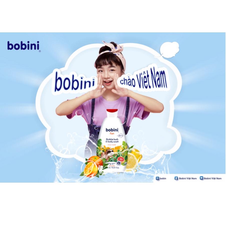 Gel tắm tạo bọt cho trẻ em Bobini Fun mềm mịn hương cam chanh 1+ tuổi 500ML